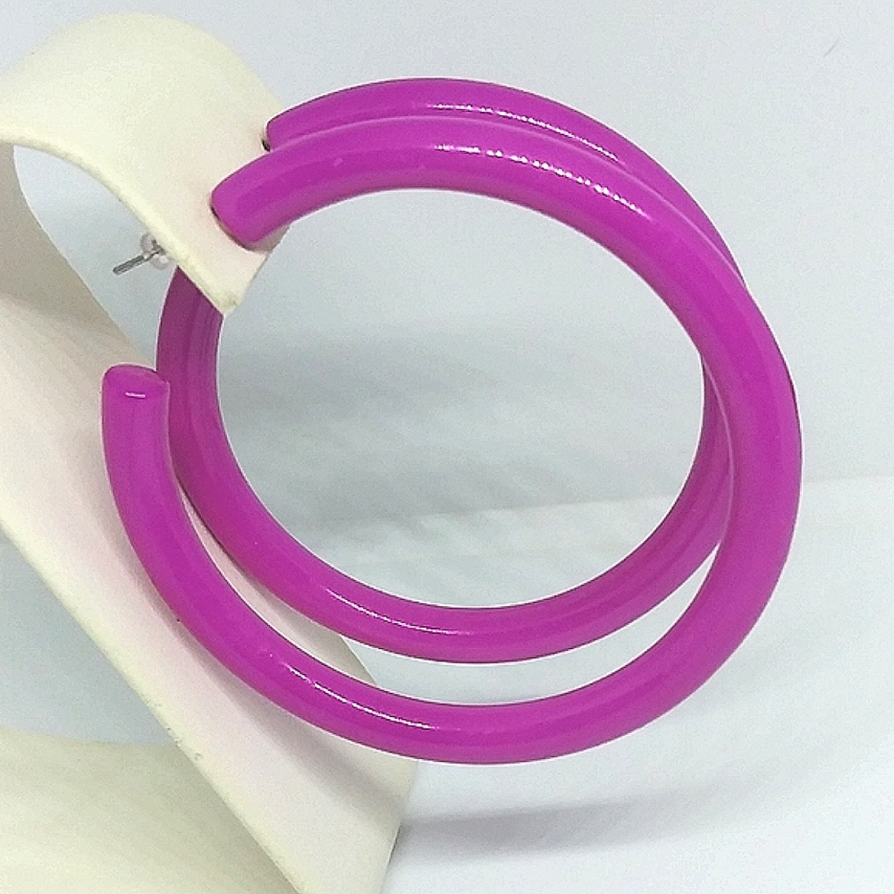 🌟SOLD🌟Acrylic Hoop Earrings Large 80s retro